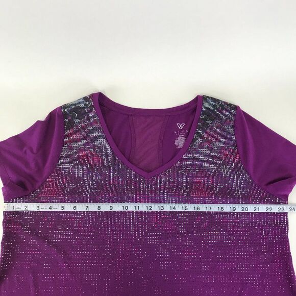 Lane Bryant LIVI Active Mesh Inset Athletic Tee Womens Plus 18/20 Purple Stretch - Picture 7 of 9